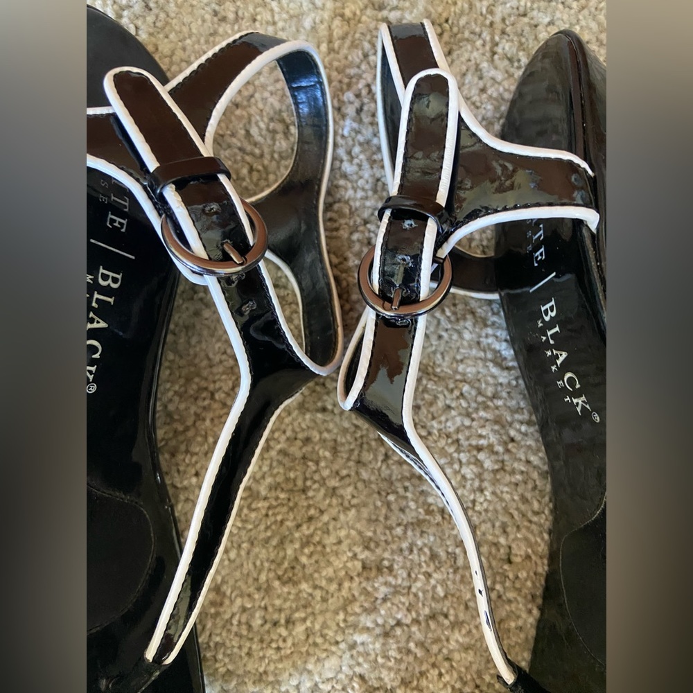 White House Black Market | Patent Leather Wedge Heels - Picture 4 of 7